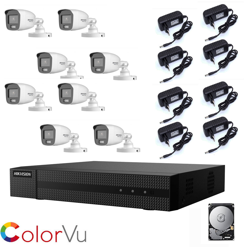 Kit Videosorveglianza Hikvision Full Color  8 Telecamere 2Mp Ahd Hd 320 Gb