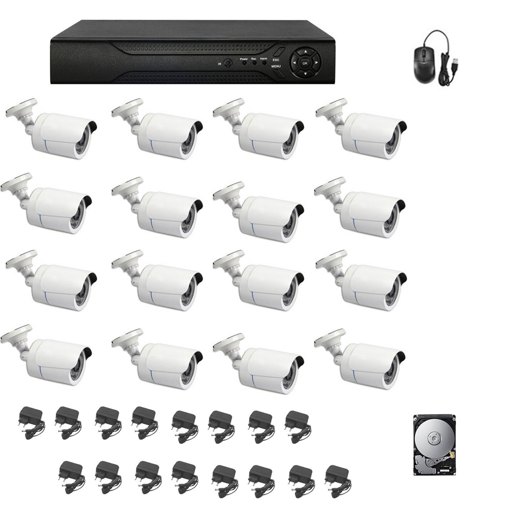 Kit Videosorveglianza Ahd 16 Telecamere 5 Mpx Dvr 16 Ch Hd 500 Gb