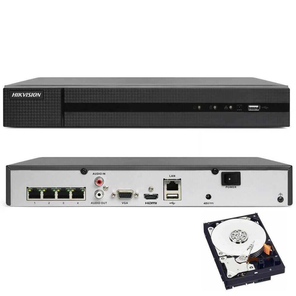 Kit Videosorveglianza Ip Hikvision Poe 4 Telecamere 4 Mpx Hd 1Tb